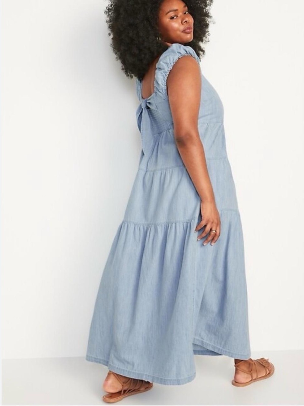 Old Navy Light Blue Chambray Maxi Dress
